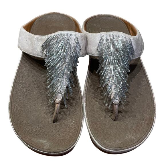 Fit Flop Women's Cha Cha Thong Sandal Size 5 Good Used Condition Stained - Picture 1 of 9